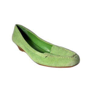 Coldwater Creek Lime Green Suede heeled wedge size 9.5